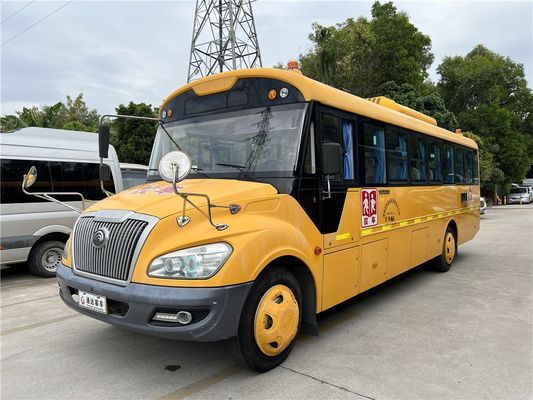 Autobús escolar amarillo reacondicionado de 46 asientos, transmisión manual