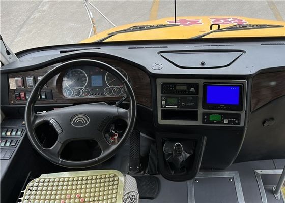 Autobús escolar amarillo reacondicionado de 46 asientos, transmisión manual