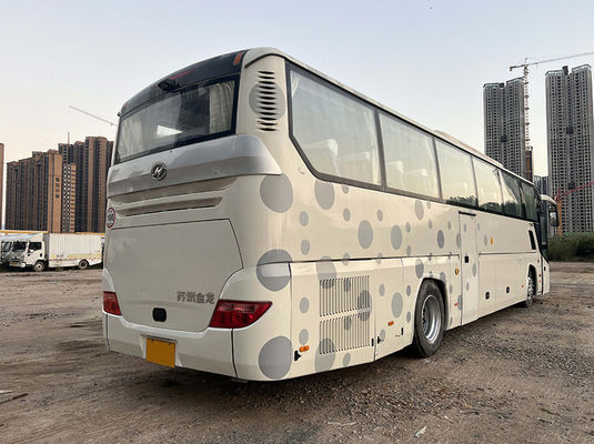 Autobús blanco de pasajeros de gran tamaño usado de 47 asientos Autobús de propiedad previa con tipo de transmisión manual