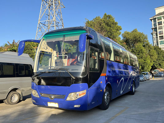 Autobús azul de segunda mano de 51 asientos con norma de emisiones Euro 4