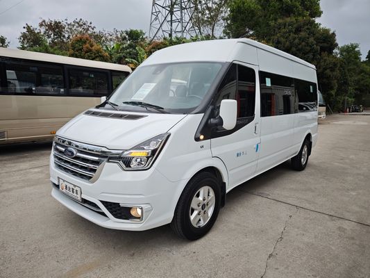 Minibus de segunda mano de 14 asientos diesel Jiangling Transit CN-4 furgoneta con velocidad máxima de 145 km / h